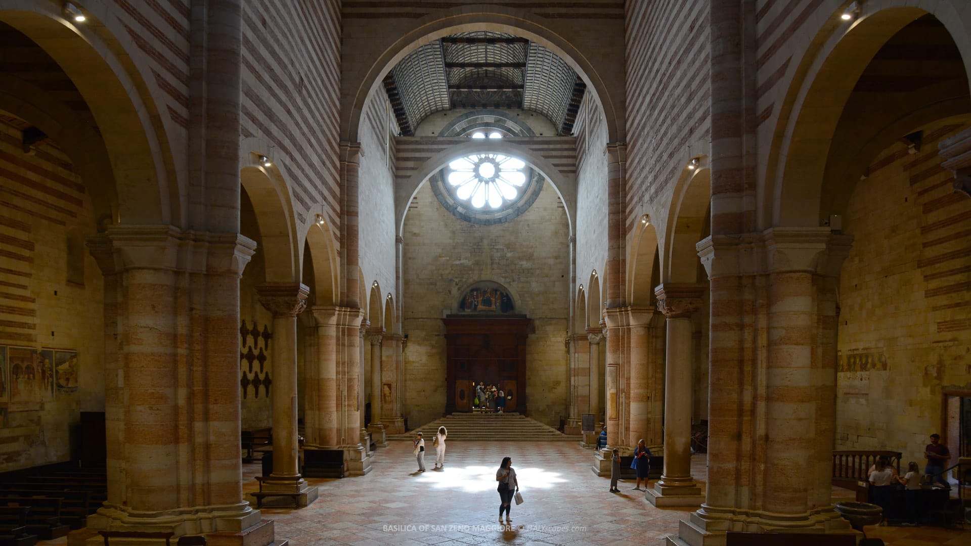 Basilica of San Zeno Maggiore 3 The interior of the Basilica of San Zeno Maggiore - Verona
