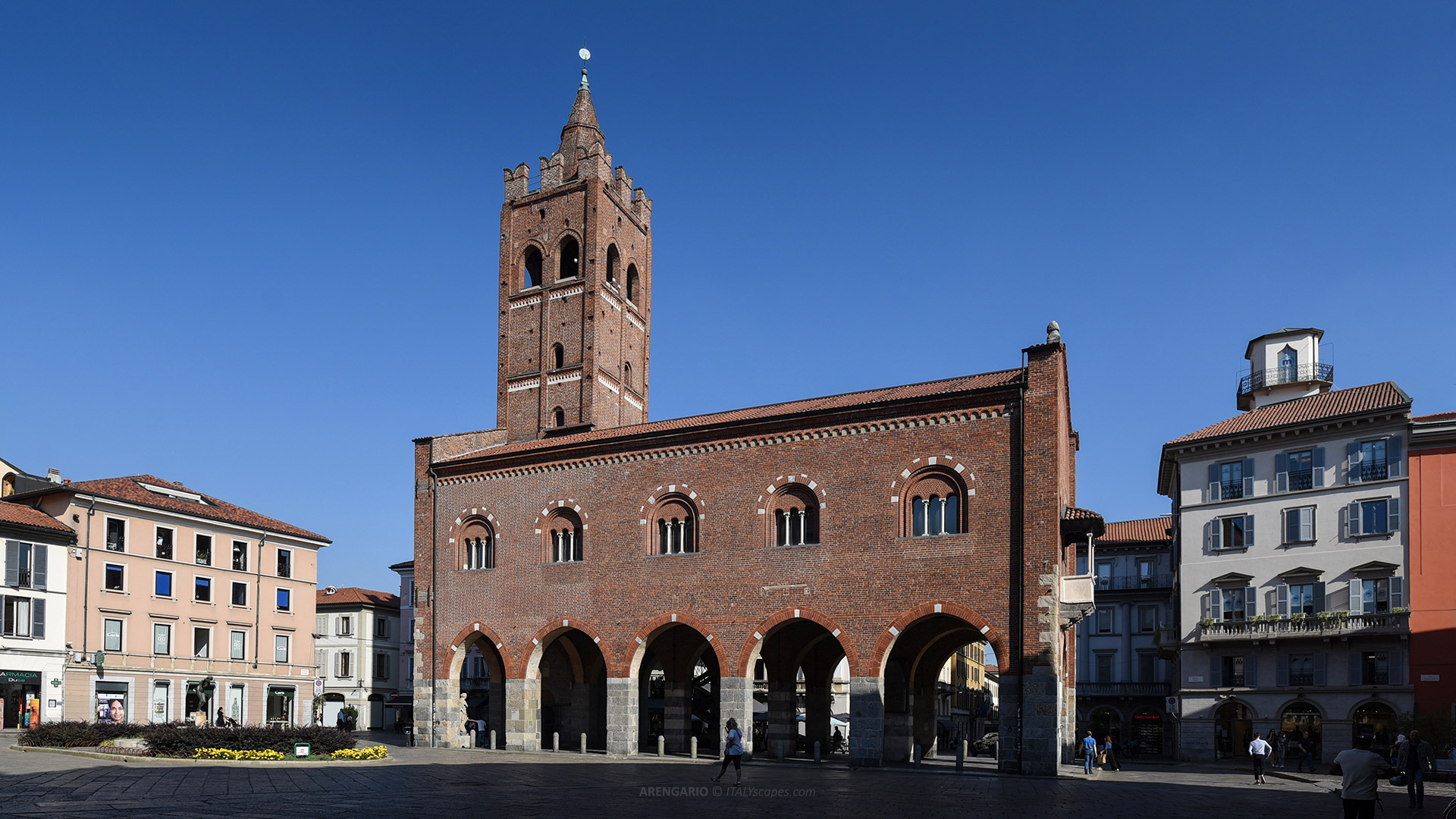One-Day Monza Itinerary - From the Medieval Centre to the Royal Villa and Park 3 Arengario di Monza in Piazza Roma with civic tower and medieval brick façade