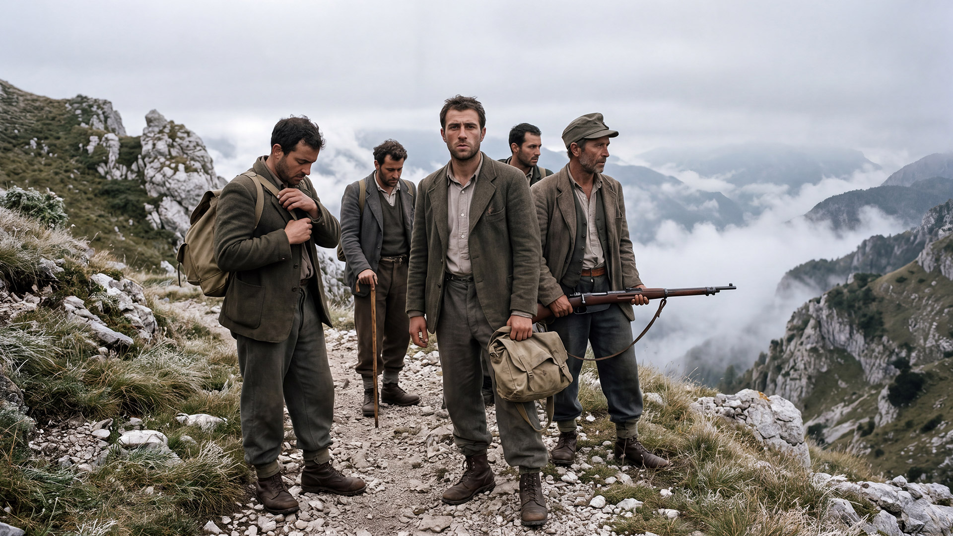 Bassano del Grappa in the Second World War - A City of Resistance 2 Historical reconstruction of five Italian Resistance fighters on Monte Grappa in September 1944, during the Second World War near Bassano del Grappa.